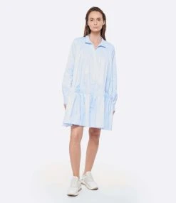 MARGAUX LONNBERG Robe Courte Arden Popeline De Coton Bleu -ANINE BING Boutique mlonn look20230131 401 1