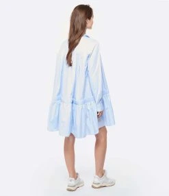 MARGAUX LONNBERG Robe Courte Arden Popeline De Coton Bleu -ANINE BING Boutique mlonn look20230131 404 1