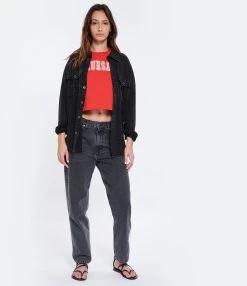 MARGAUX LONNBERG Jean Spark Coton Noir Délavé -ANINE BING Boutique mlonn look20230203 171