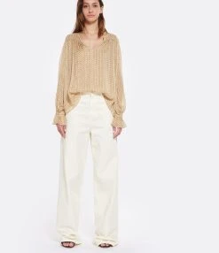 MARGAUX LONNBERG Pantalon Parker Denim Coton Écru -ANINE BING Boutique mlonn look20230203 459