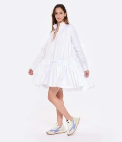 MARGAUX LONNBERG Robe Courte Arden Popeline De Coton Blanc -ANINE BING Boutique mlonn look20230203 464