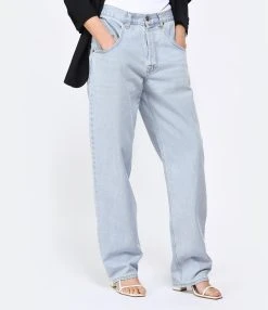 MARGAUX LONNBERG Pantalon Cooper Denim Coton Bleu Clair -ANINE BING Boutique mlonn look20230214 102