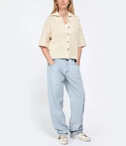 MARGAUX LONNBERG Pantalon Cooper Denim Coton Bleu Clair -ANINE BING Boutique mlonn look20230214 107
