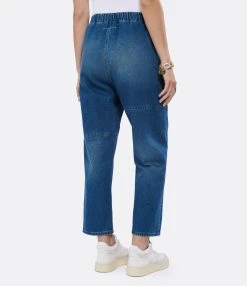 MM6 Maison Margiela Jean Taille Haute Bleu Foncé Délavé -ANINE BING Boutique mm6s5 look20220607 202