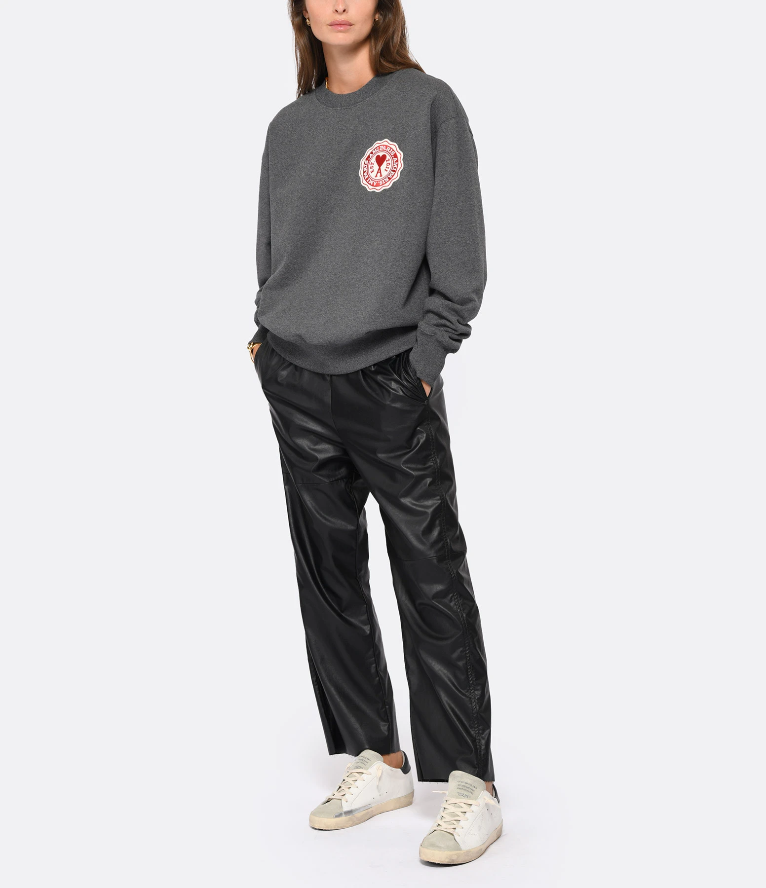 MM6 Maison Margiela Pantalon Droit Simili Cuir Noir 8 MM6 Maison Margiela Pantalon Droit Simili Cuir Noir – Image 6