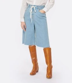 MM6 Maison Margiela Short Coton Denim Bleu Ciel -ANINE BING Boutique mm6s5 look20230126 343