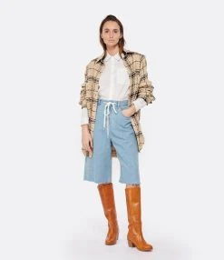 MM6 Maison Margiela Short Coton Denim Bleu Ciel -ANINE BING Boutique mm6s5 look20230126 346