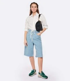 MM6 Maison Margiela Short Coton Denim Bleu Ciel -ANINE BING Boutique mm6s5 look20230126 356
