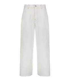 MM6 Maison Margiela Pantalon Droit Coton Blanc