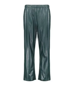 MM6 Maison Margiela Pantalon Cuir Vert
