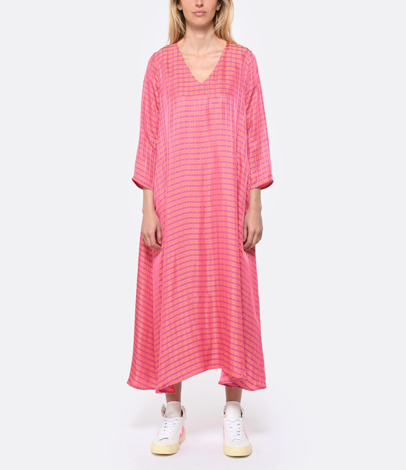 Modetrotter Robe Mado Villani Carreaux Orange 5 Modetrotter Robe Mado Villani Carreaux Orange – Image 3