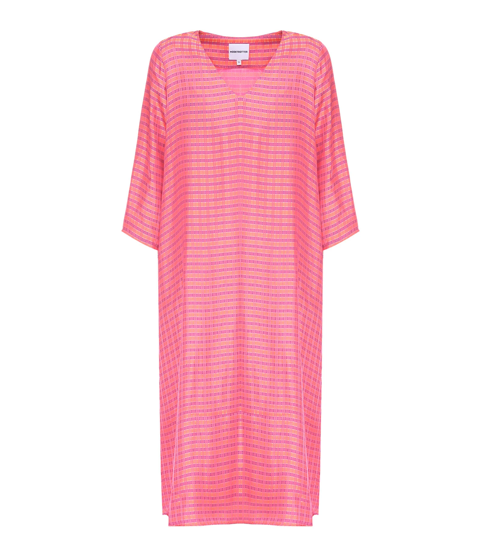 Modetrotter Robe Mado Villani Carreaux Orange 3 Modetrotter Robe Mado Villani Carreaux Orange