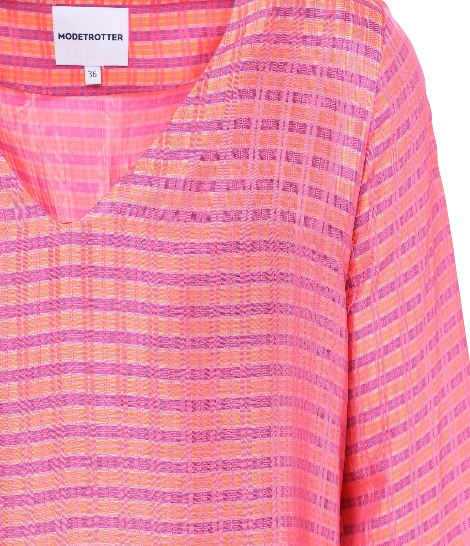 Modetrotter Robe Mado Villani Carreaux Orange 4 Modetrotter Robe Mado Villani Carreaux Orange – Image 2
