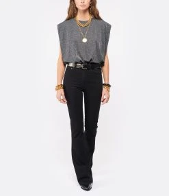 Momoni Tee-shirt Enna Gris -ANINE BING Boutique momon look20210715 8 1