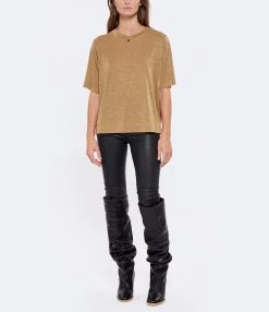 Momoni Tee-shirt Iora Doré -ANINE BING Boutique momon look20220706 221 1