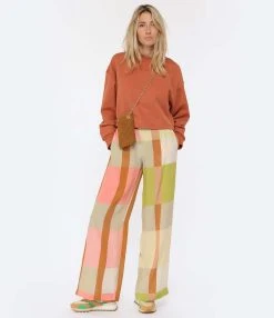 Momoni Pantalon Baccarat Soie Rose Jaune -ANINE BING Boutique momon look20230117 400