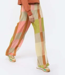 Momoni Pantalon Baccarat Soie Rose Jaune -ANINE BING Boutique momon look20230117 423