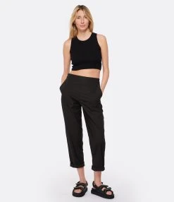 Momoni Pantalon Idaho Coton Noir -ANINE BING Boutique momon look20230125 397