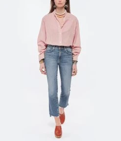 MOTHER Jean The Insider Crop Step Fray Denim Scenic Route 10 MOTHER Jean The Insider Crop Step Fray Denim Scenic Route -ANINE BING Boutique mothe look20220118 218