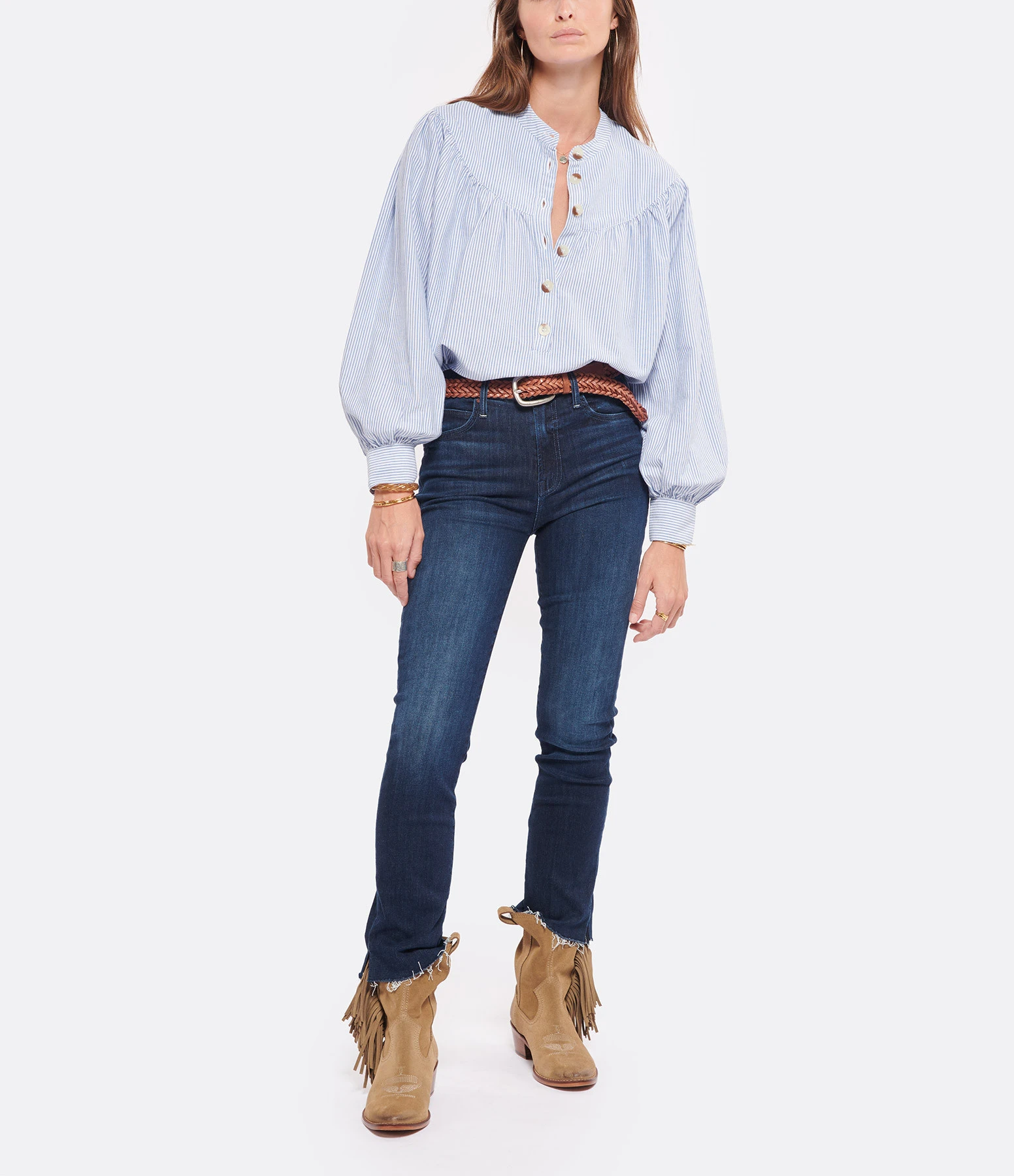 MOTHER Jean The Rascal Ankle Snippet Denim Freebird 7 MOTHER Jean The Rascal Ankle Snippet Denim Freebird – Image 5