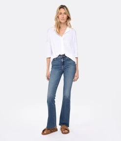 MOTHER Jean The Weekender Fray Jean Denim Bleu Walking On Coals -ANINE BING Boutique mothe look20230111 515