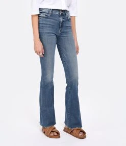 MOTHER Jean The Weekender Fray Jean Denim Bleu Walking On Coals -ANINE BING Boutique mothe look20230111 521