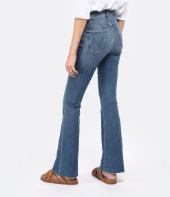 MOTHER Jean The Weekender Fray Jean Denim Bleu Walking On Coals -ANINE BING Boutique mothe look20230111 523