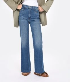 MOTHER Jean The Hustler Roller Heel Fray Superior Denim Bleu Perfect Drug -ANINE BING Boutique mothe look20230111 561