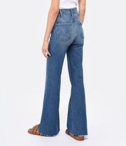 MOTHER Jean The Hustler Roller Heel Fray Superior Denim Bleu Perfect Drug -ANINE BING Boutique mothe look20230111 563