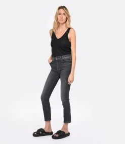MOTHER Jean The Mid Rise Dazzler Denim Noir The Night Is Watchin -ANINE BING Boutique mothe look20230111 653