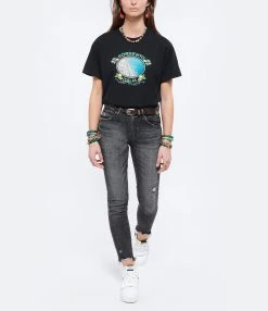 MOUSSY VINTAGE Jean Checotah Skinny Denim Noir -ANINE BING Boutique mouss look20220302 196