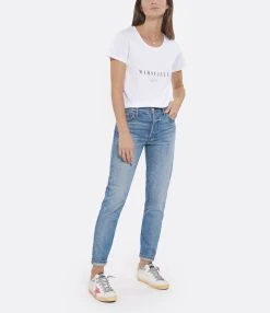 MOUSSY VINTAGE Jean Evans Tapered Denim Bleu -ANINE BING Boutique mouss look20220712 273