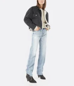 MOUSSY VINTAGE Jean Ashleys Wide Straight Denim Bleu -ANINE BING Boutique mouss look20220718 178