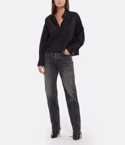 MOUSSY VINTAGE Jean Ashleys Wide Straight Denim Noir 21 MOUSSY VINTAGE Jean Ashleys Wide Straight Denim Noir -ANINE BING Boutique mouss look20220902 272