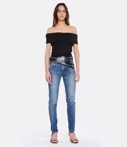 MOUSSY VINTAGE Jean MV Edgerton Skinny-L Denim Bleu Foncé 9 MOUSSY VINTAGE Jean MV Edgerton Skinny-L Denim Bleu Foncé -ANINE BING Boutique mouss look20230203 418