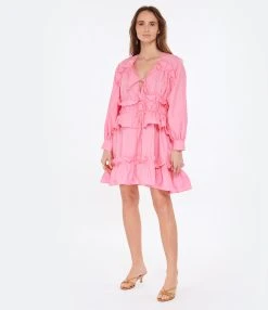 MSGM Robe Coton Rose -ANINE BING Boutique msgm3 look20230110 142