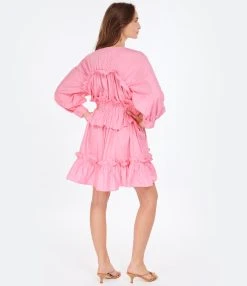 MSGM Robe Coton Rose -ANINE BING Boutique msgm3 look20230110 159