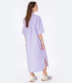 MSGM Robe Coton Bleu Rayures -ANINE BING Boutique msgm3 look20230110 193