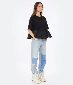 MSGM Tee-shirt Coton Noir -ANINE BING Boutique msgm3 look20230110 61