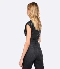 MSGM Top Noir Simili Cuir 10 MSGM Top Noir Simili Cuir -ANINE BING Boutique msgm3 look20230111 343