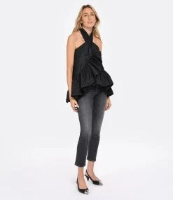 MSGM Top Noir à Nouer -ANINE BING Boutique msgm3 look20230111 681