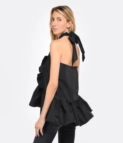 MSGM Top Noir à Nouer -ANINE BING Boutique msgm3 look20230111 684