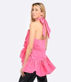 MSGM Top Rose Vif à Nouer 8 MSGM Top Rose Vif à Nouer -ANINE BING Boutique msgm3 look20230111 691