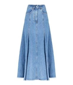 MSGM Jupe Coton Bleu