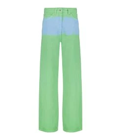 MSGM Pantalon Coton Vert