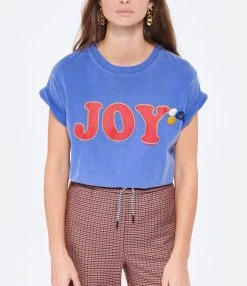 NEWTONE Tee-shirt Trucker Joy Coton Flo Bleu -ANINE BING Boutique newto look20210907 129