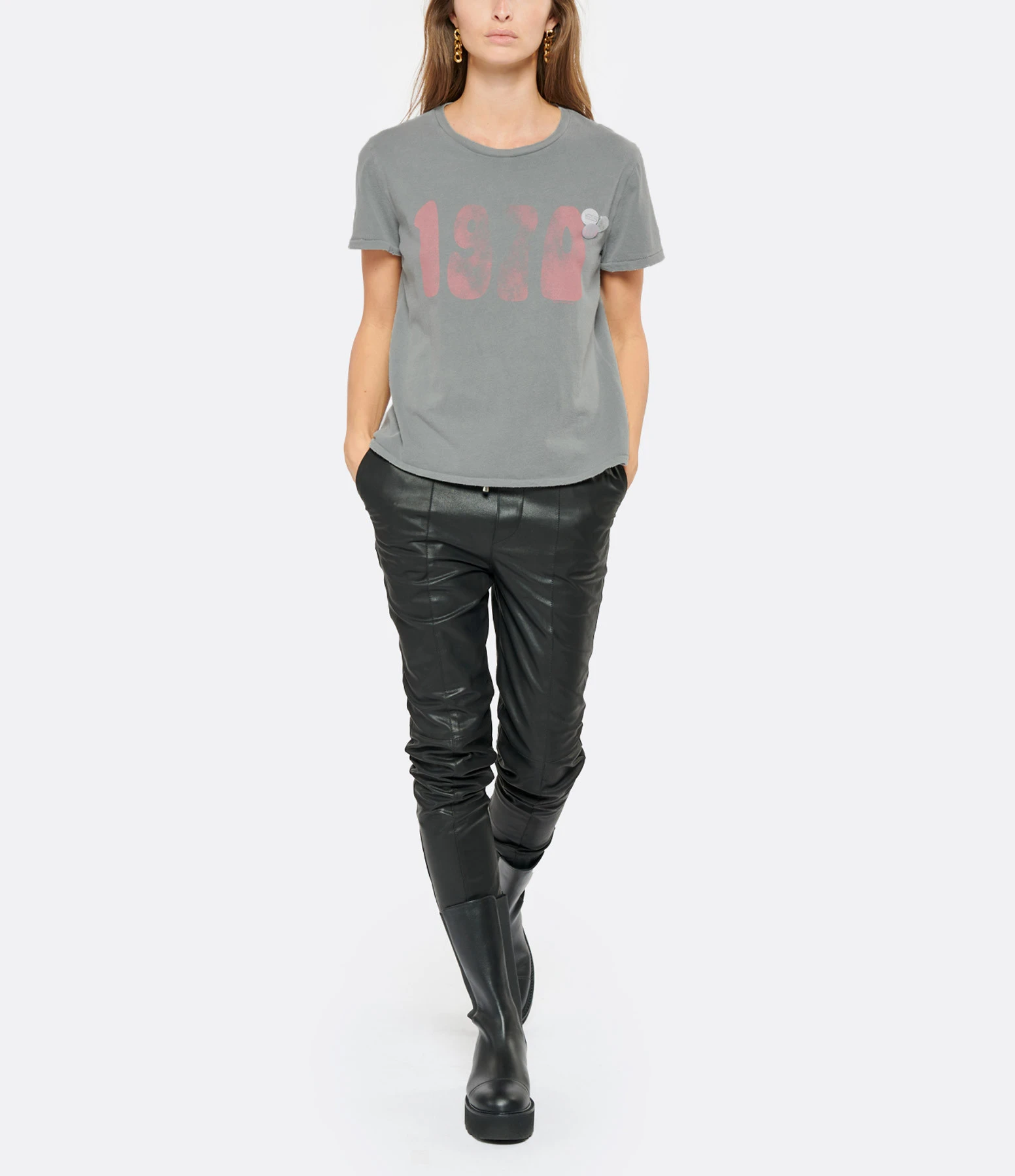 NEWTONE Tee-shirt Starlight 1970 Coton Gris 6 NEWTONE Tee-shirt Starlight 1970 Coton Gris – Image 4