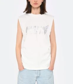 NEWTONE Tee-shirt Biker Official Coton Dirty White -ANINE BING Boutique newto look20230223 320