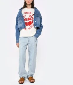 NEWTONE Tee-shirt Starlight Wet Lips Coton Naturel -ANINE BING Boutique newto look20230223 467