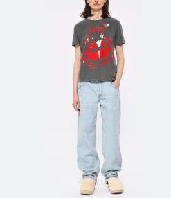 NEWTONE Tee-shirt Starlight Wet Lips Coton Pepper -ANINE BING Boutique newto look20230223 478